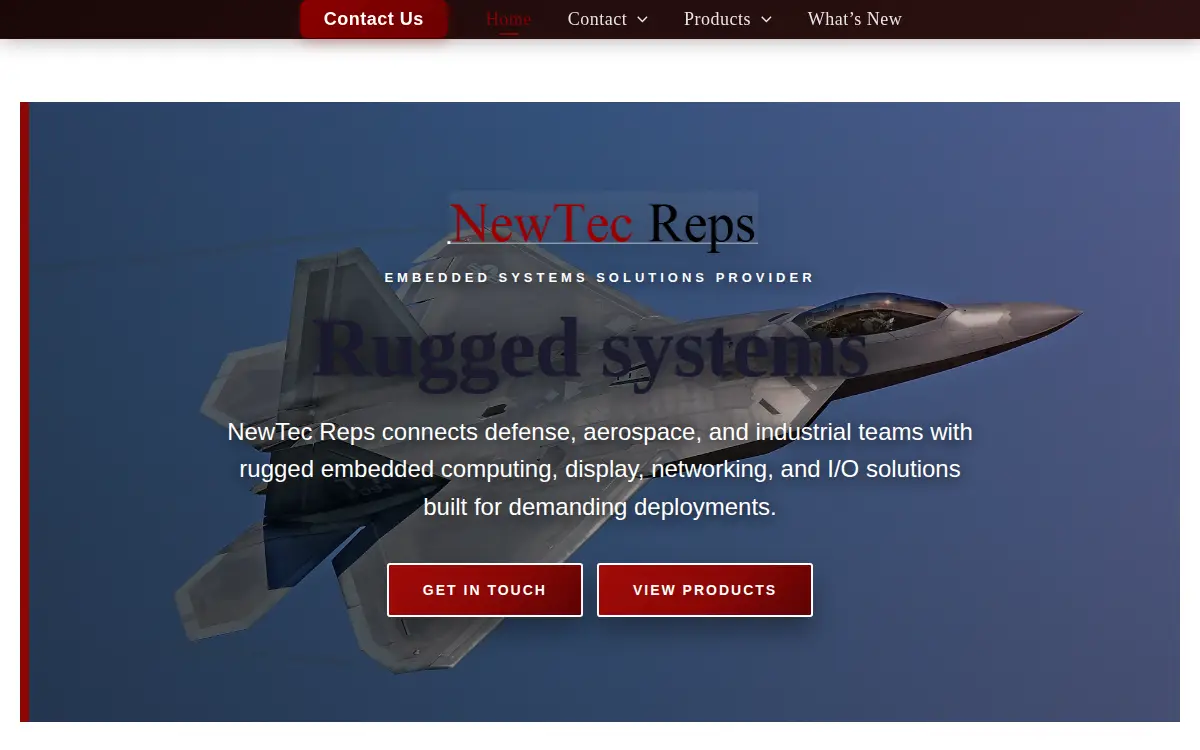 Homepage of Newtec Reps, LLC