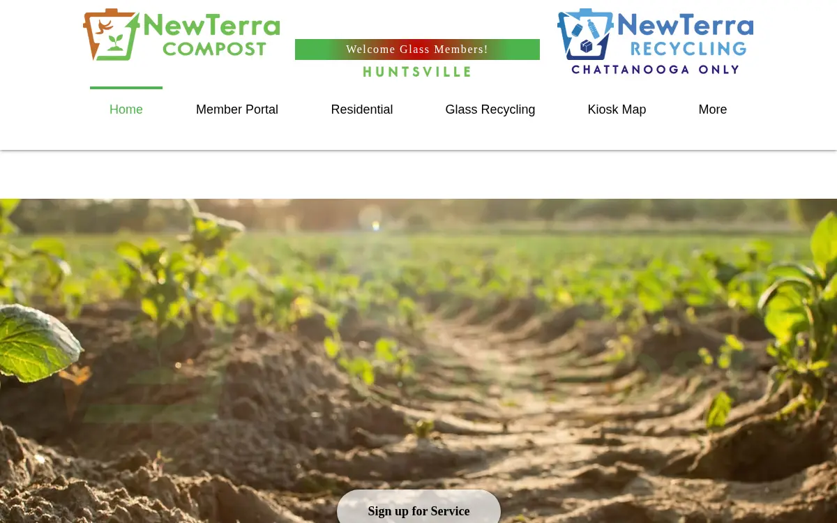 Homepage of Newterra Compost, LLC