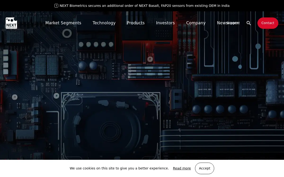 Homepage of Next Biometrics INC