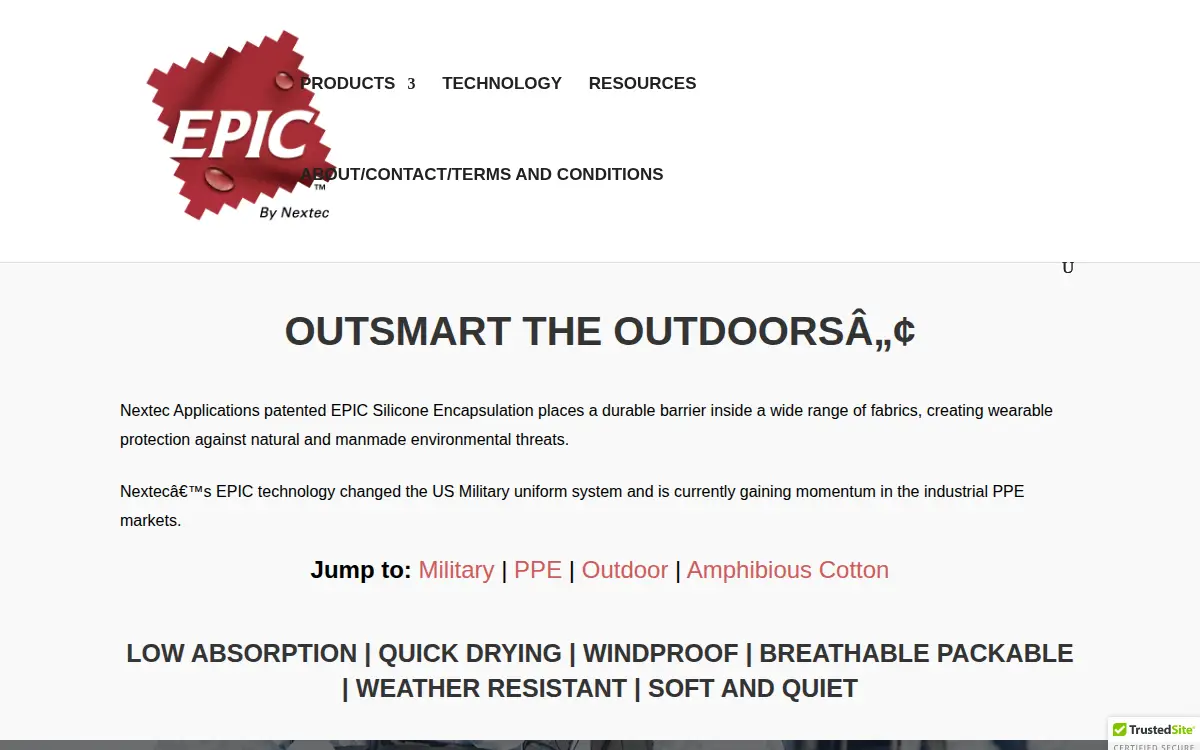 Homepage of Nextec Applications, INC