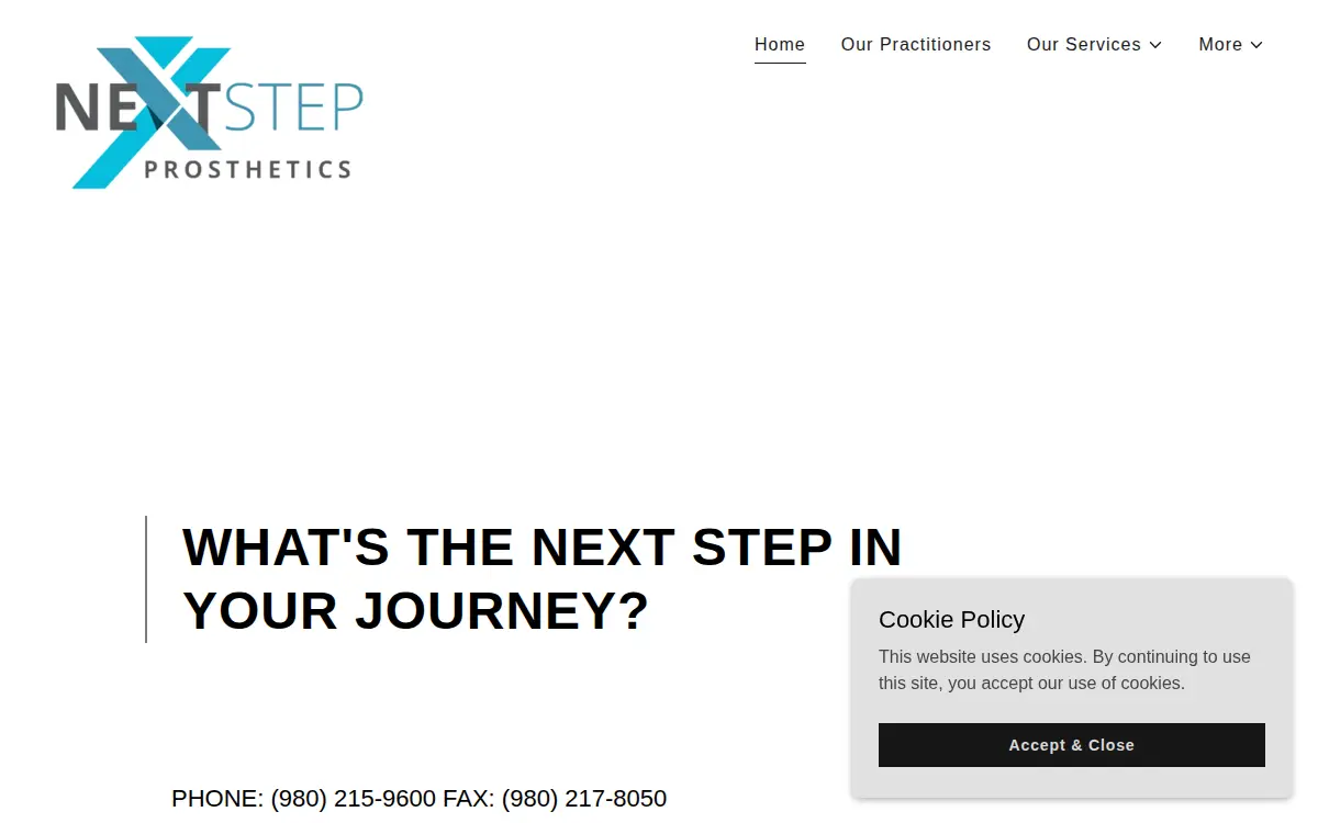 Homepage of Next Step Prosthetics LLC