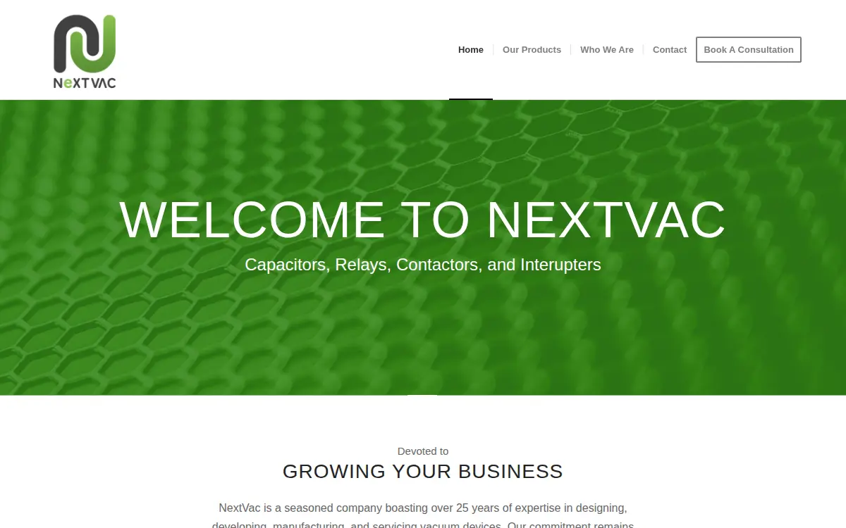 Homepage of Nextvac LLC