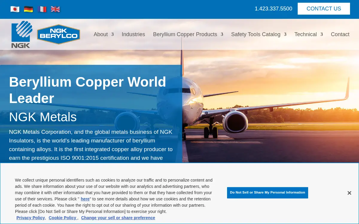 Homepage of Ngk Metals Corporation