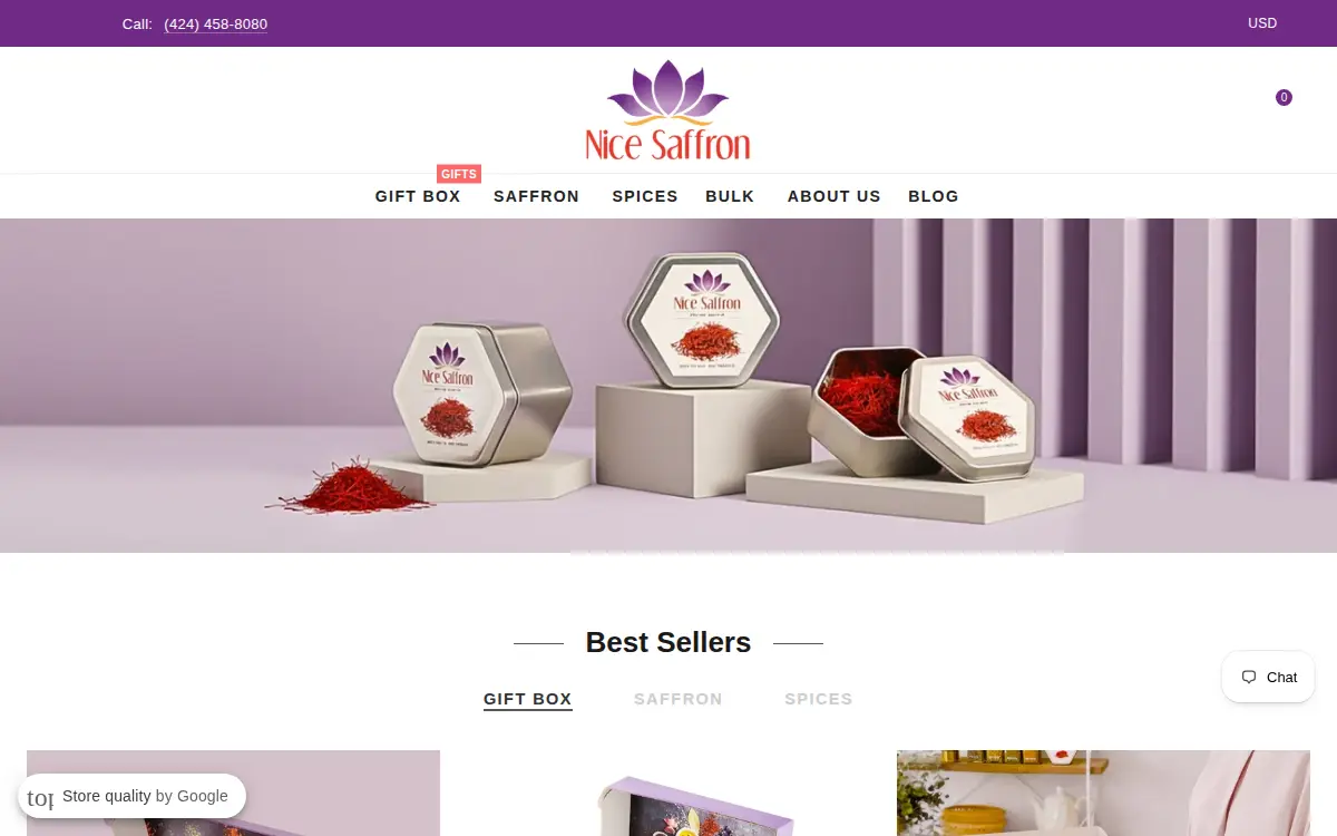 Homepage of Nice Saffron LLC