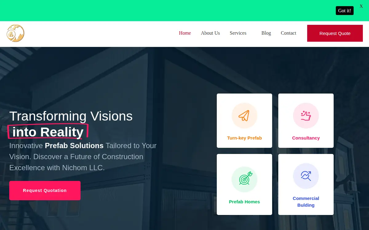 Homepage of Nichom LLC