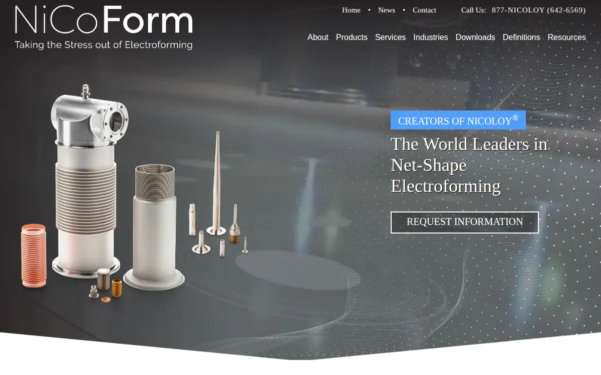 Homepage of Nicoform, INC.