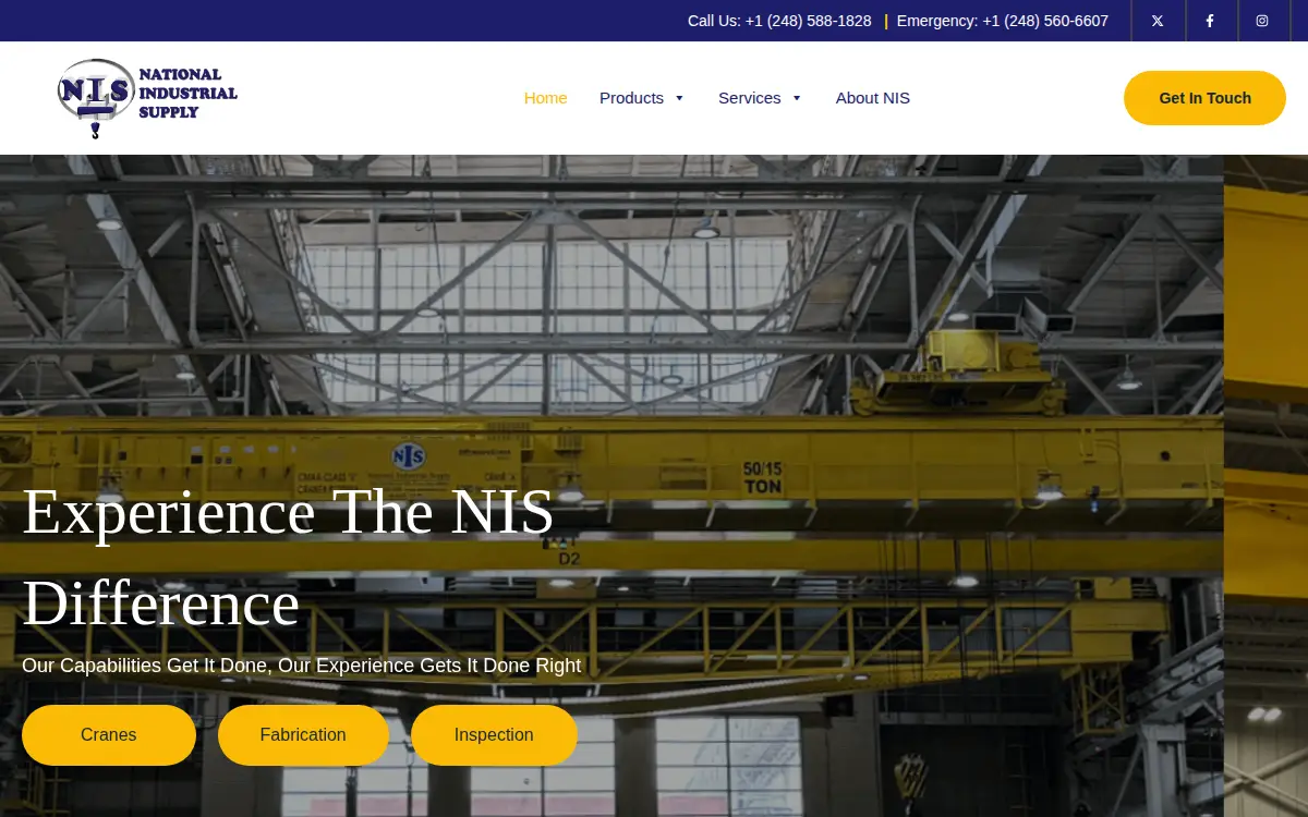 Homepage of National Industrial Supply Company INC