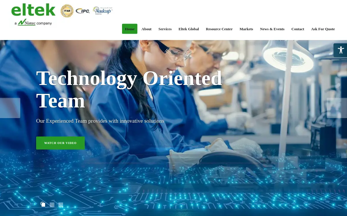 Homepage of Eltek USA INC