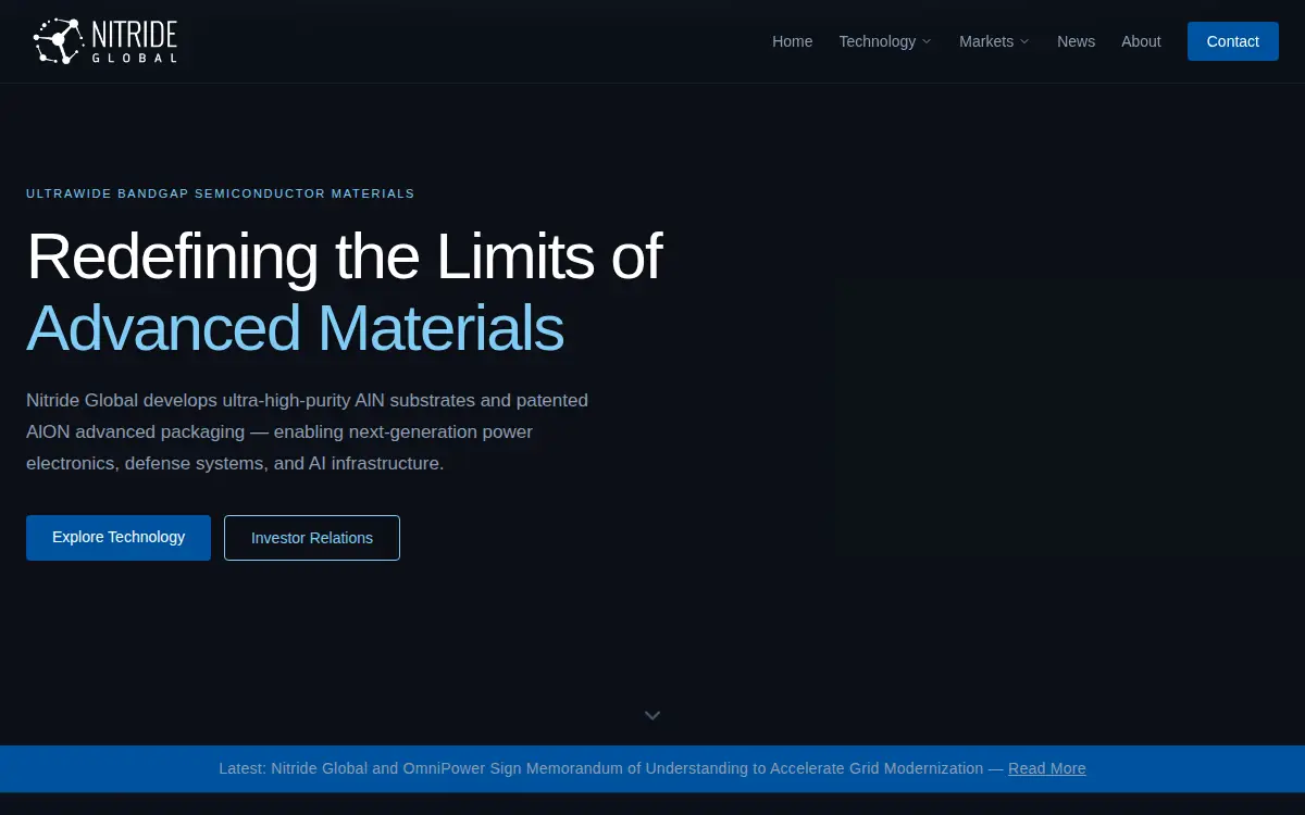 Homepage of Nitride Global INC