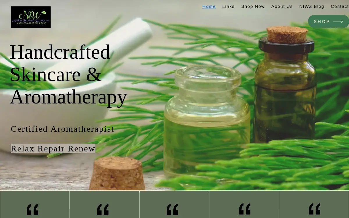 Homepage of Nature Inspired Work, LLC