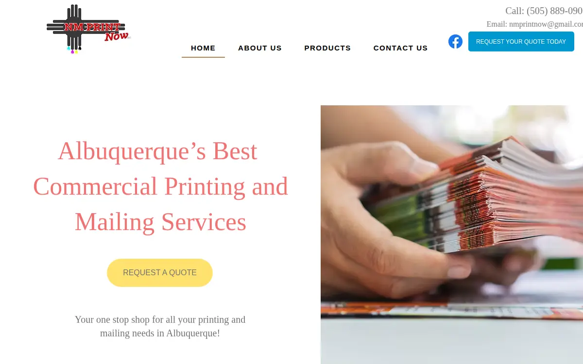 Homepage of Nm Print Now LLC