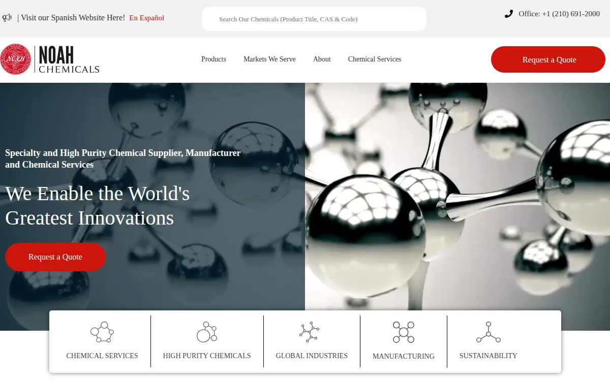 Homepage of Noah Technologies Corporation of Texas
