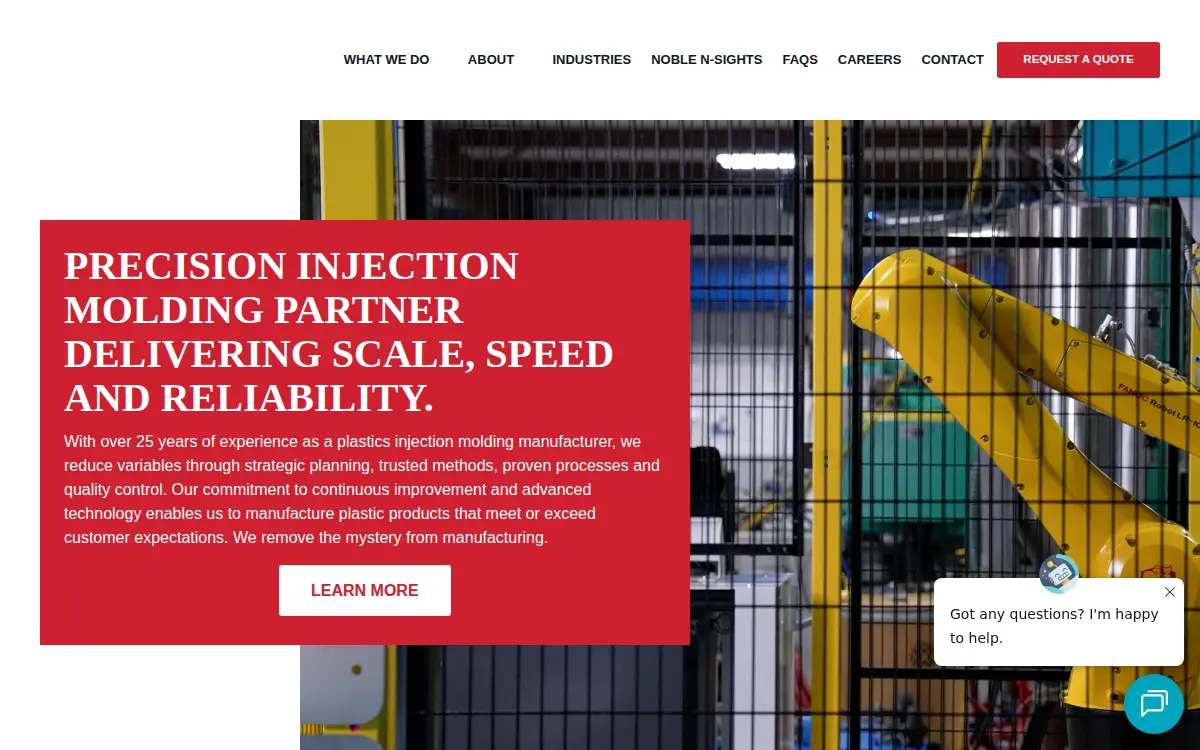 Homepage of Noble Plastics LLC