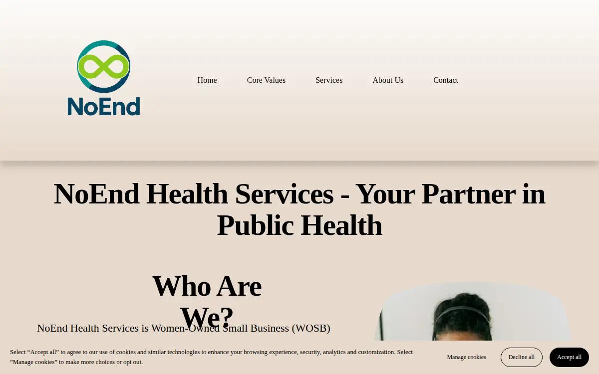 Homepage of Noend Health Services, LLC