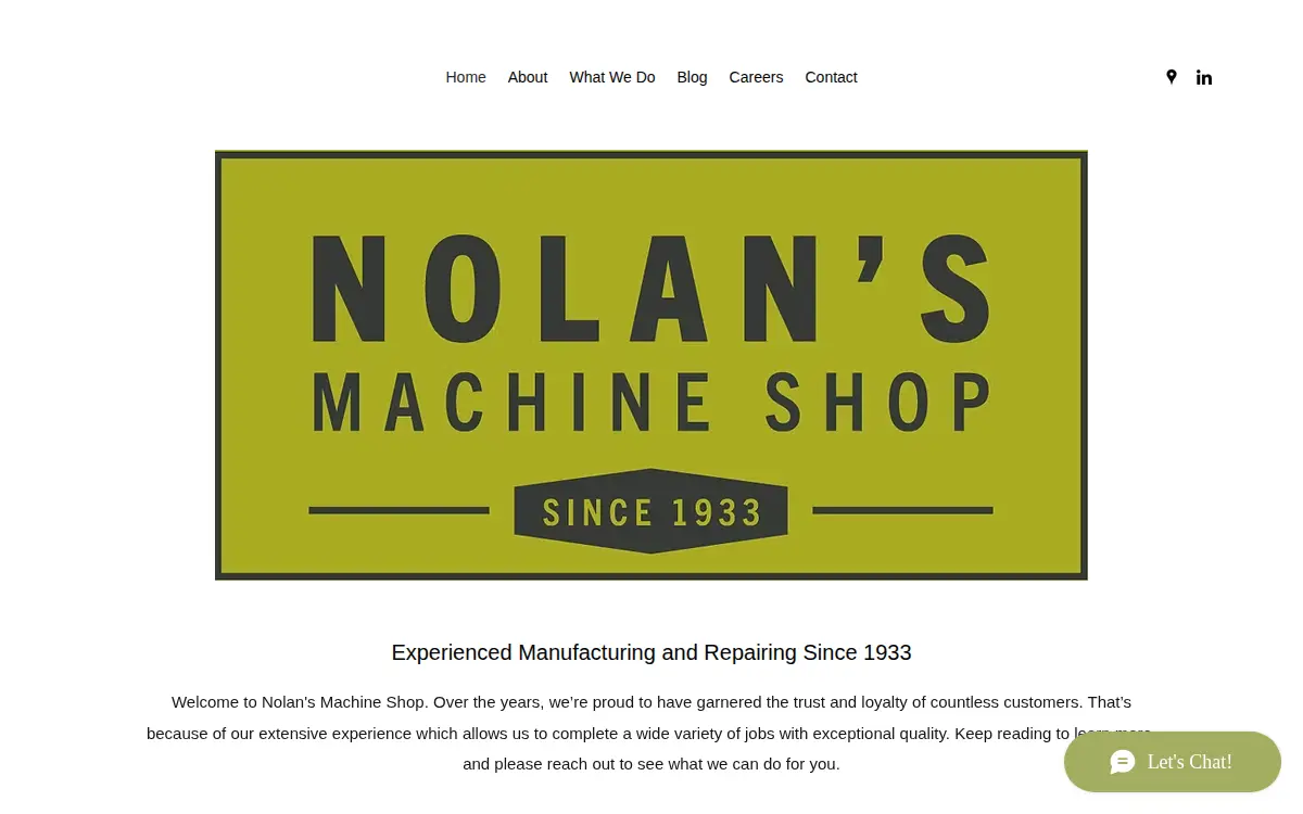 Homepage of Nolan's Machine Shop, INC
