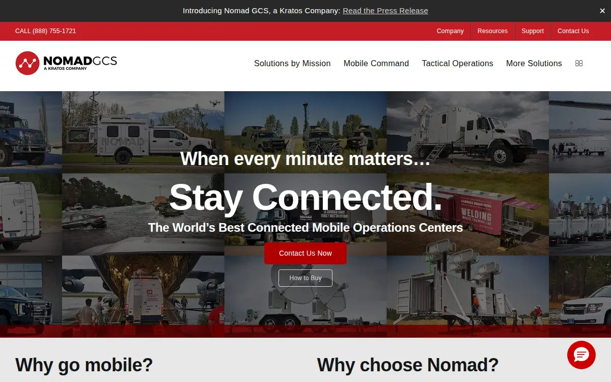 Homepage of Nomad Global Communication Solutions, Incorporated