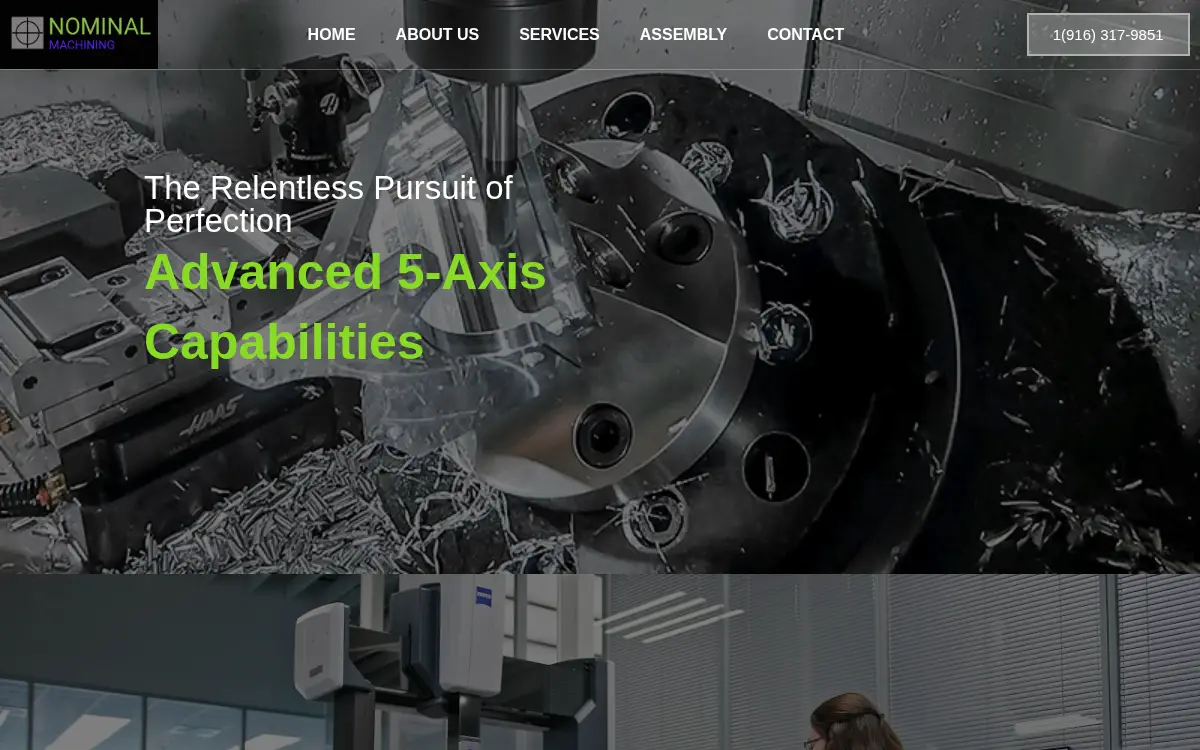 Homepage of Nominal Machining LLC