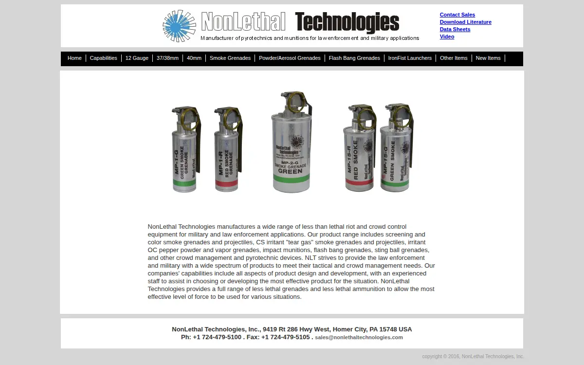 Homepage of Nonlethal Technologies, INC.