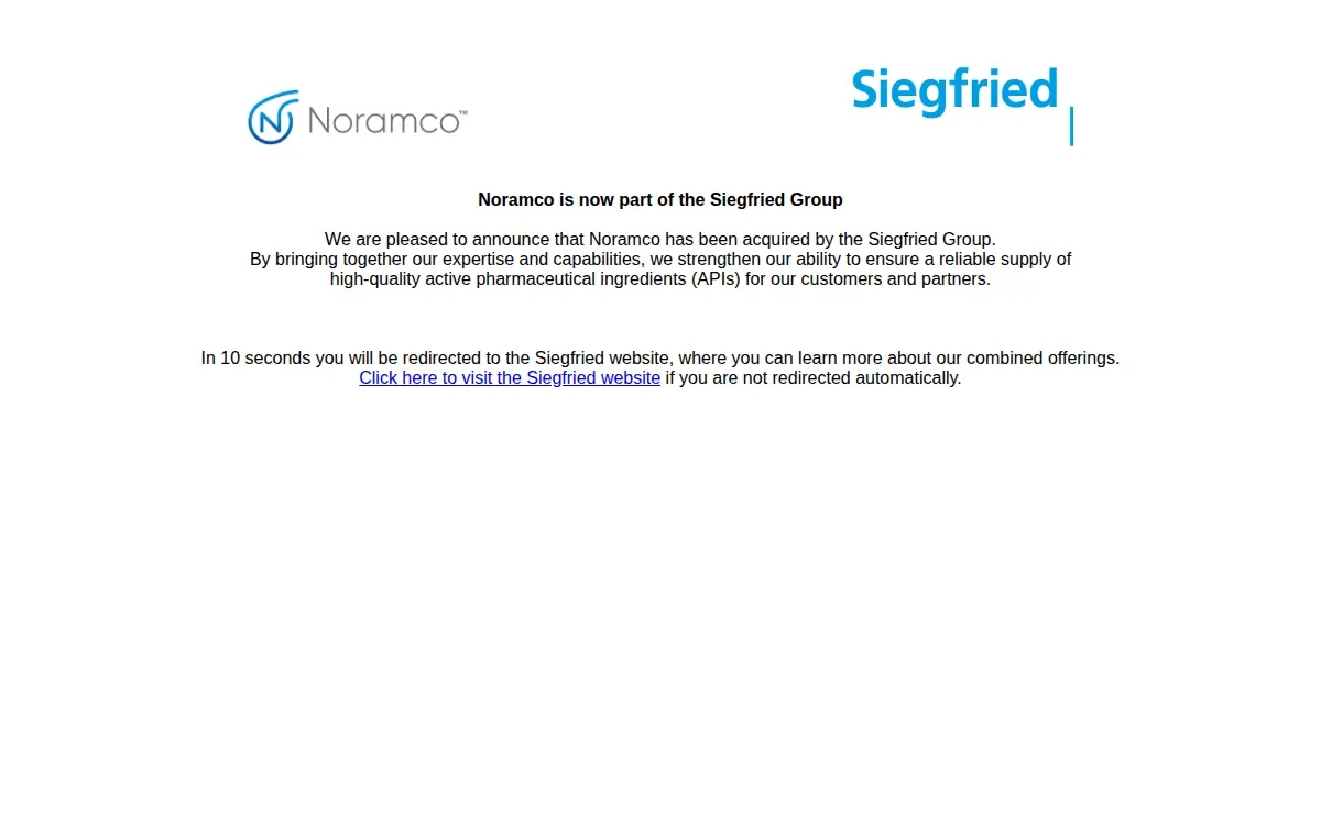Homepage of Noramco LLC