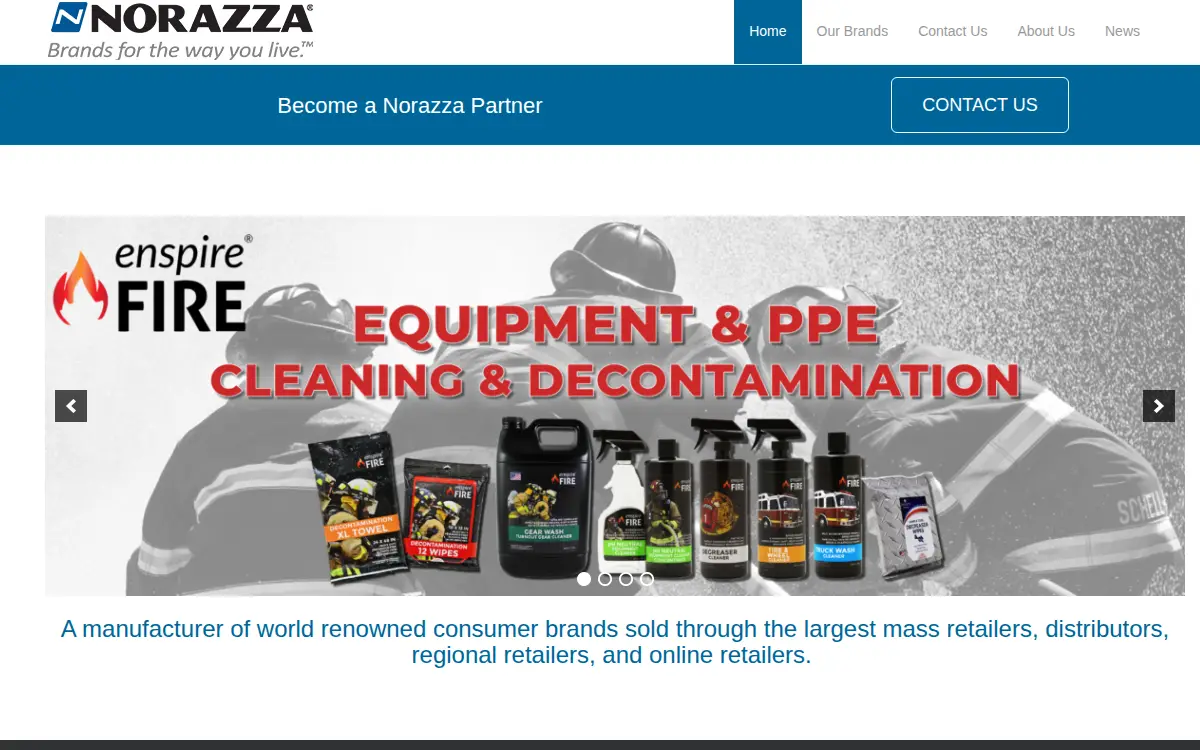 Homepage of Norazza, INC