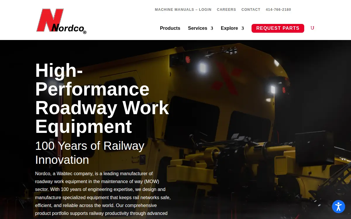 Homepage of Nordco INC