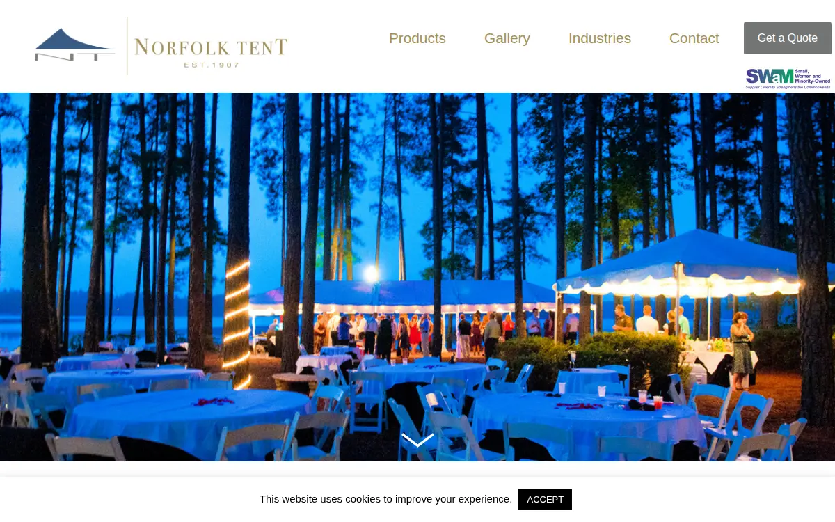 Homepage of Tent Company of Norfolk LLC