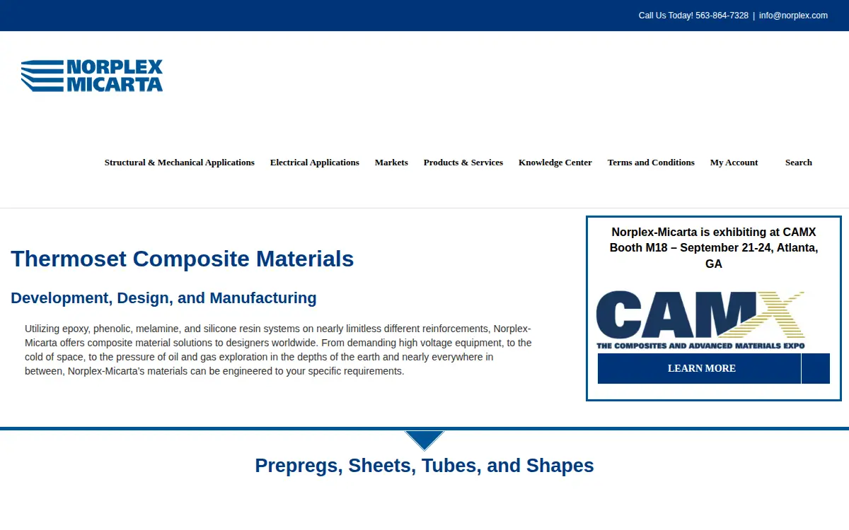 Homepage of Industrial Laminates/norplex, LLC