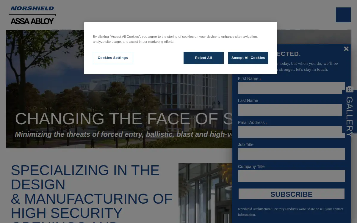 Homepage of Norshield Security Products, LLC
