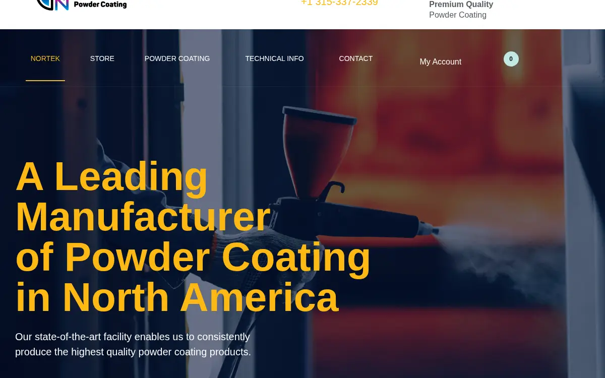 Homepage of Nortek Powder Coating LLC