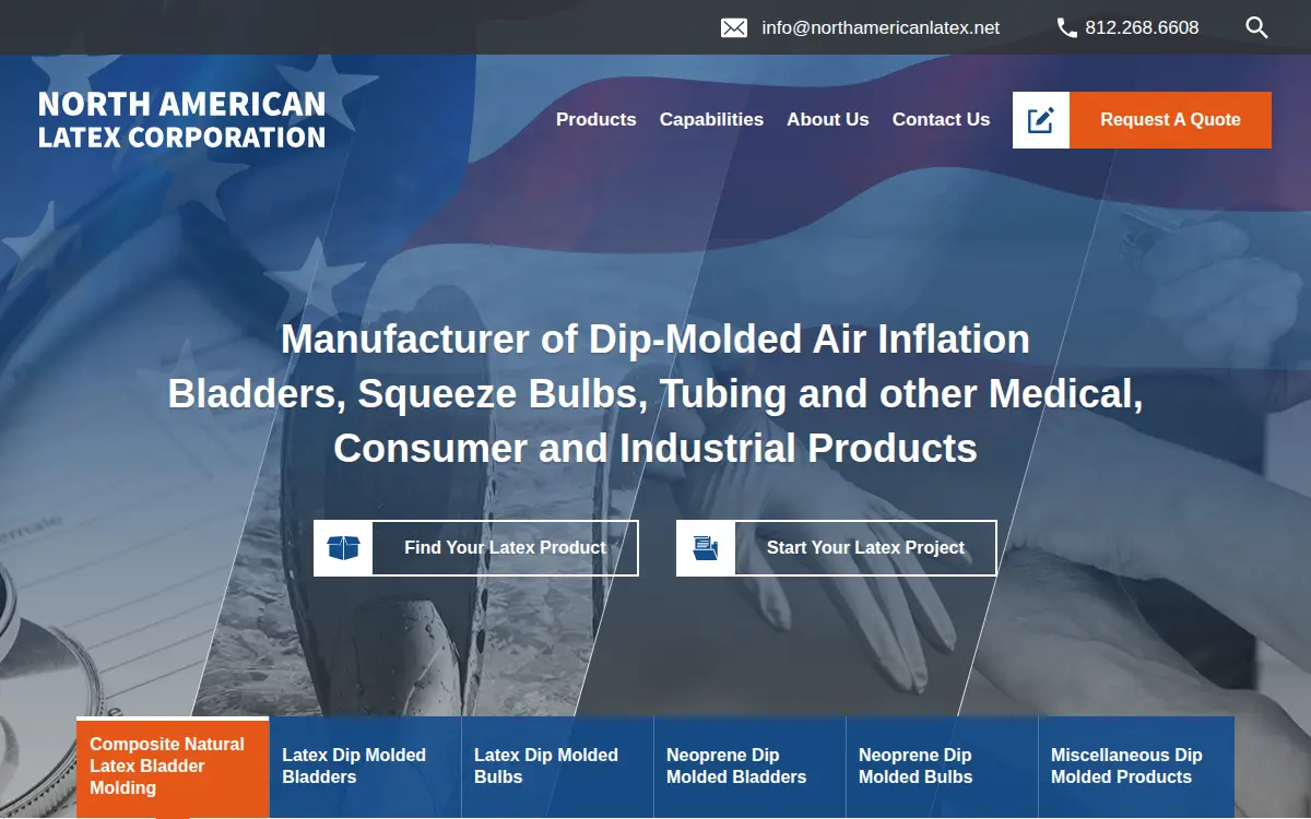 Homepage of North American Latex Corporation