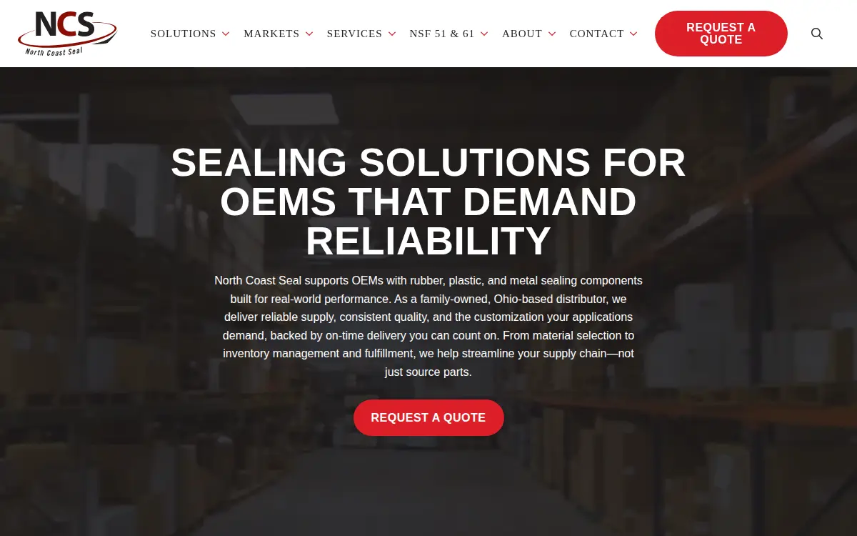 Homepage of North Coast Seal INC
