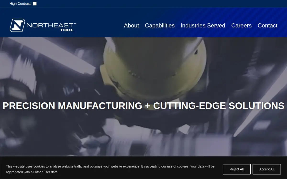 Homepage of Northeast Tool and Mfg. CO