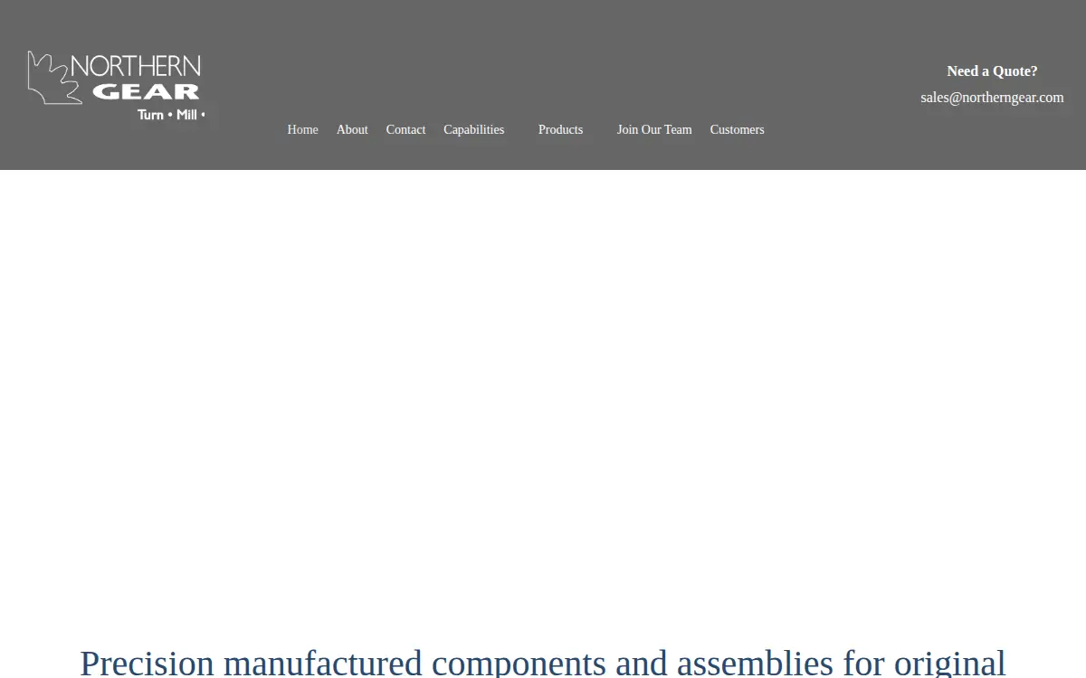 Homepage of Northern Gear, LLC