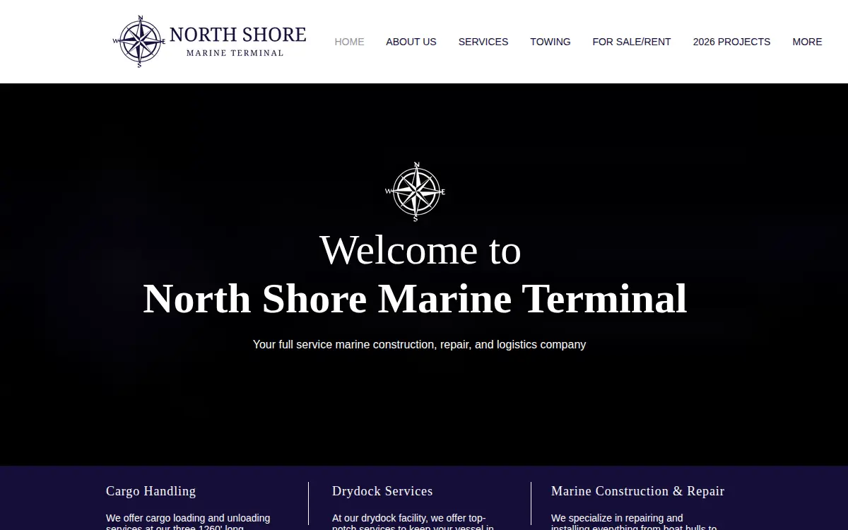 Homepage of North Shore Marine Terminal & Logistics INC