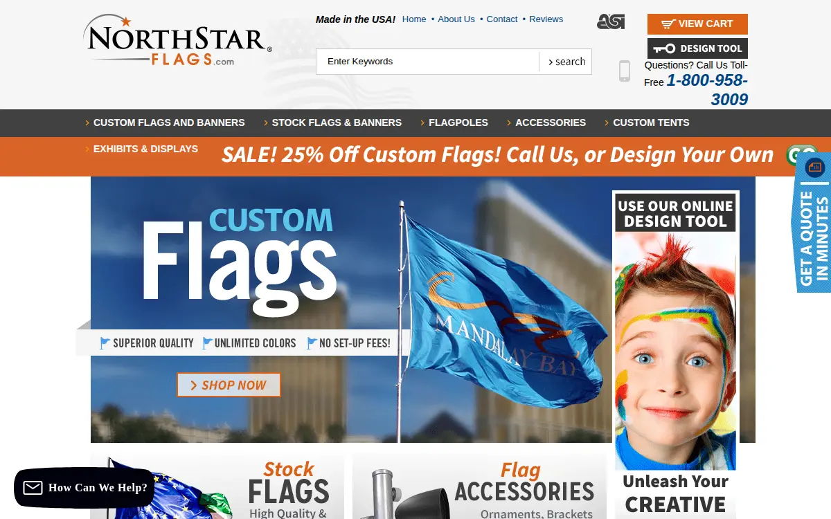 Homepage of Aaaa Northstar Flag & Flagpole., LLC