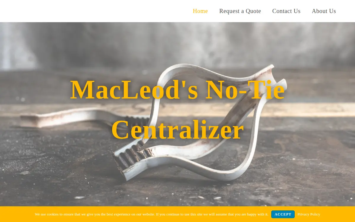 Homepage of Macleods No-tie Centralizer LLC