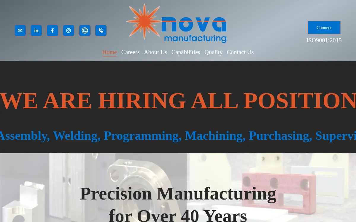 Homepage of Nova Metal Products INC