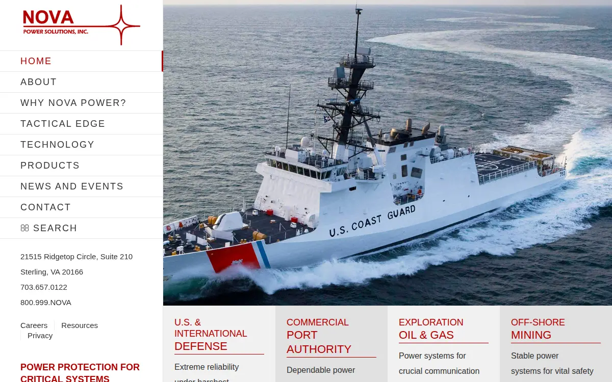 Homepage of Nova Power Solutions, INC.