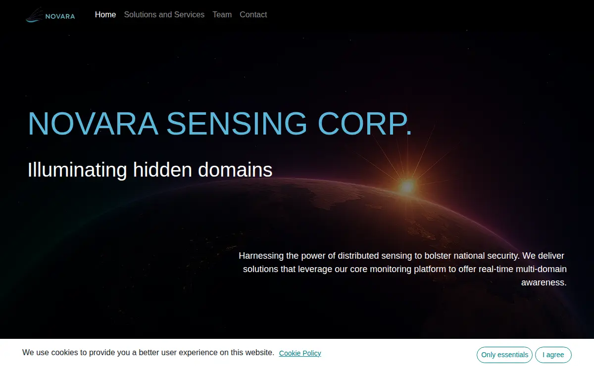 Homepage of Novara Sensing CORP.