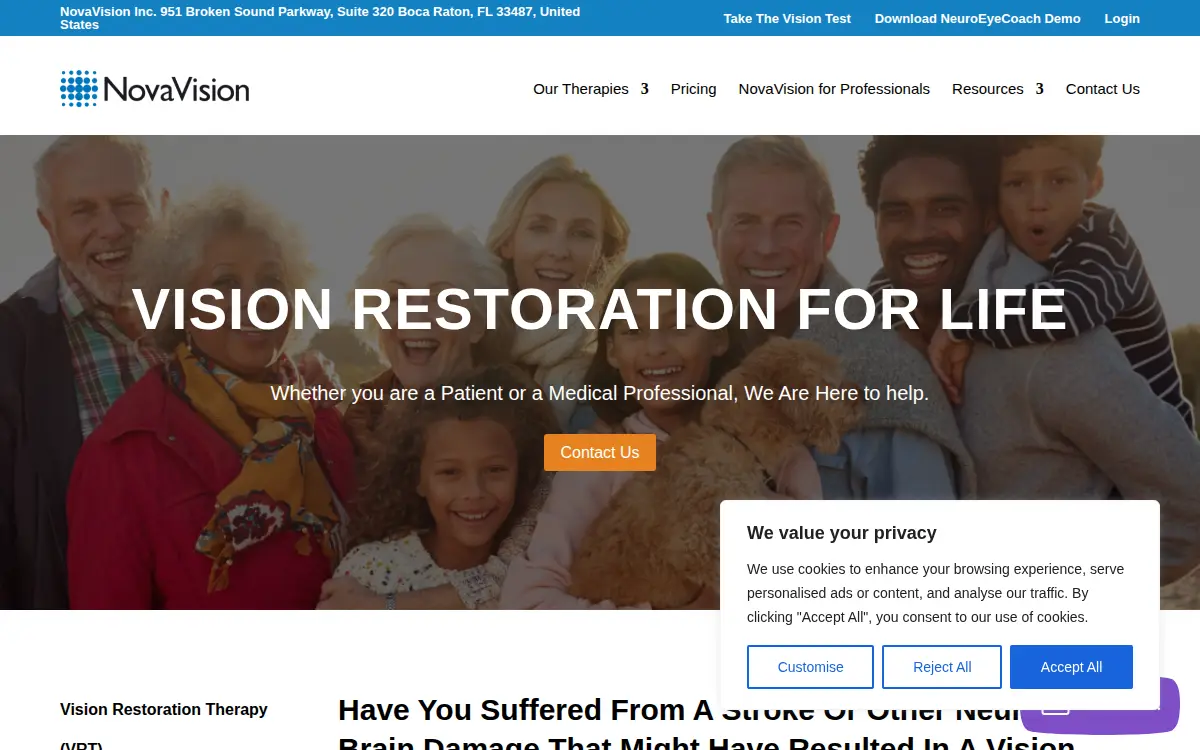 Homepage of Novavision Vision Technology, INC.