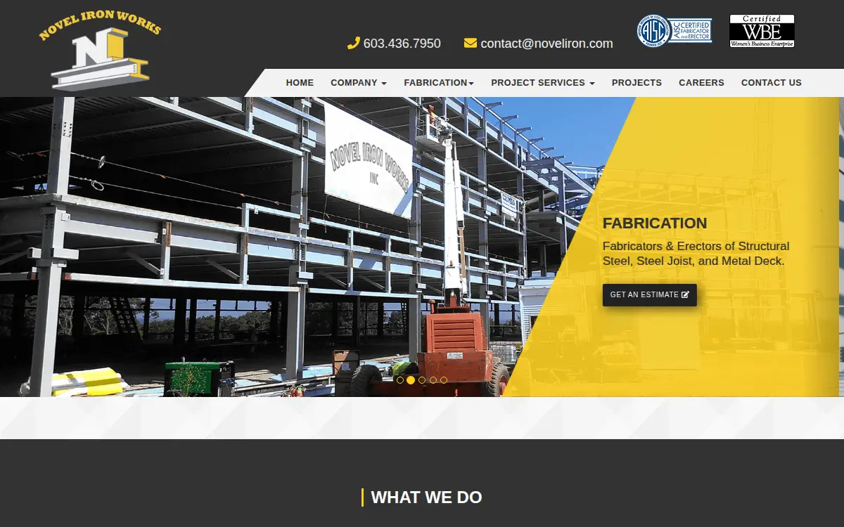 Homepage of Novel Iron Works, INC.