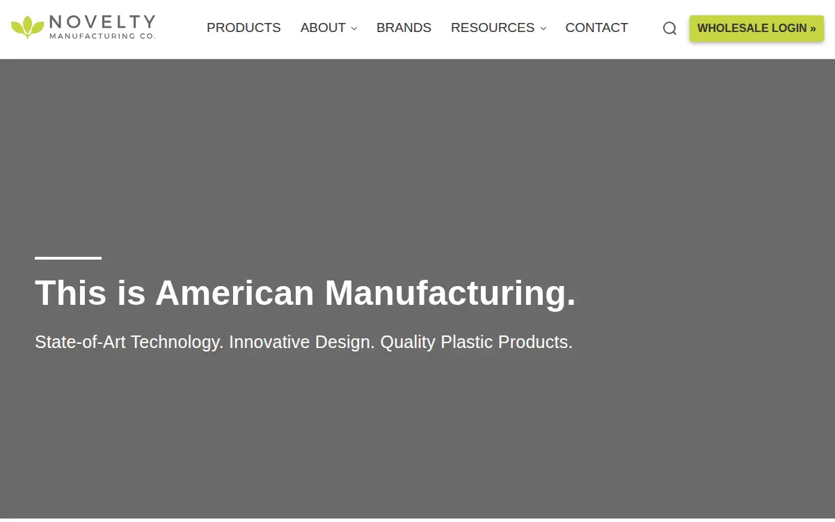 Homepage of Novelty Manufacturing CO.