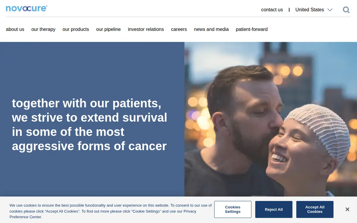 Homepage of Novocure INC