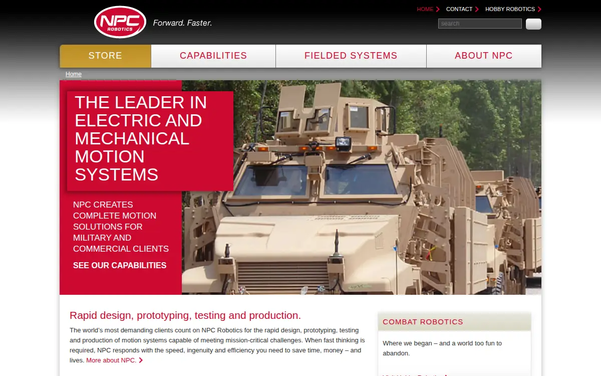 Homepage of Npc Robotics Corporation