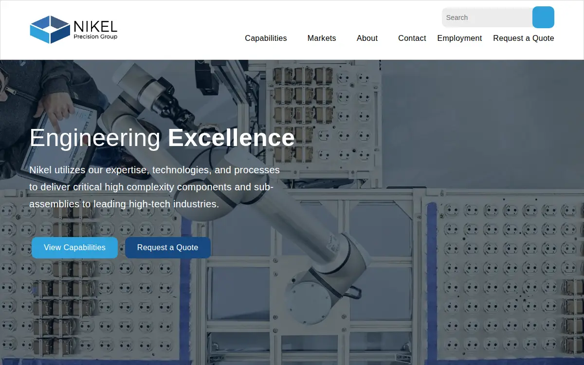 Homepage of Nikel Precision Group LLC