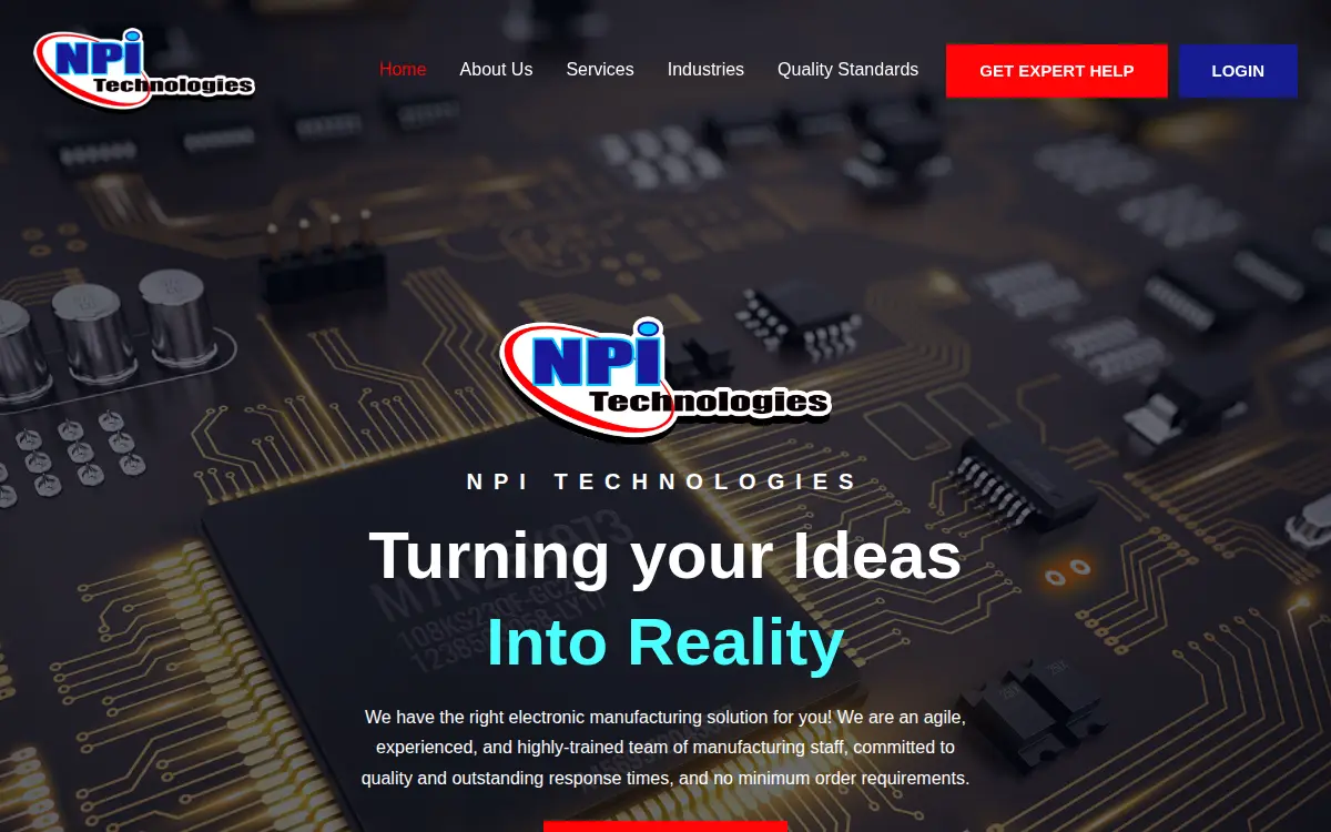 Homepage of Npi Technologies, INC.