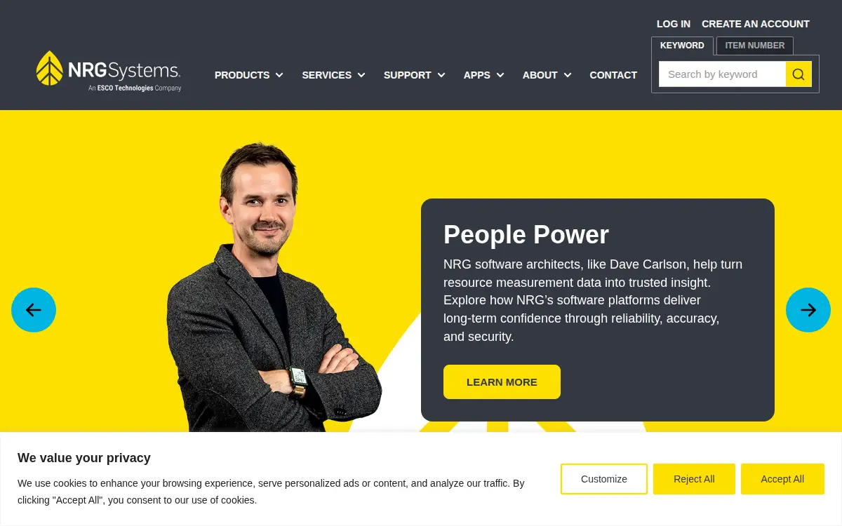 Homepage of Nrg Systems INC