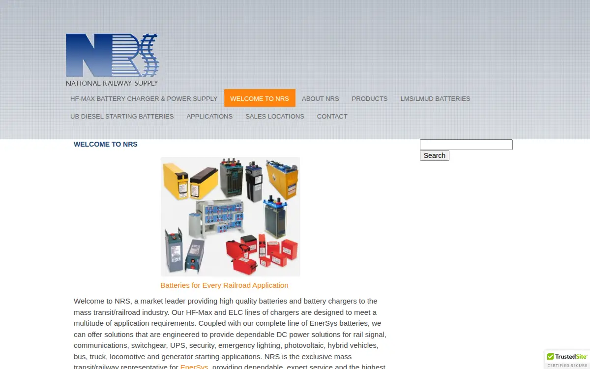 Homepage of National Railway Supply, LLC