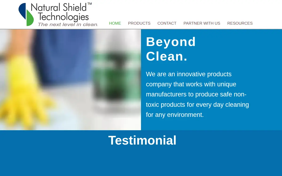 Homepage of Natural Shield Technologies, INC.