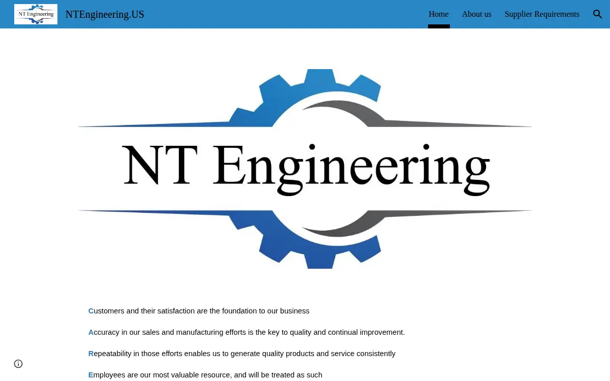 Homepage of N. T. Engineering, INC